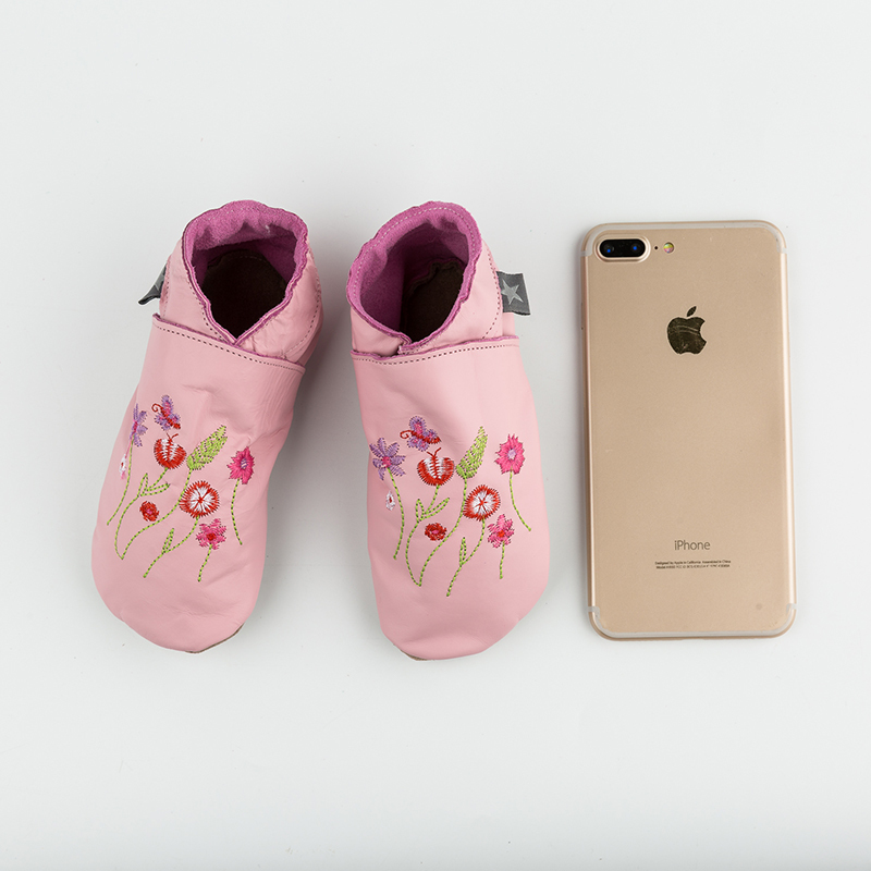 英国原产Starchild牛皮婴幼儿学步鞋软底鞋经典加大码  小花园 浅粉色 XL