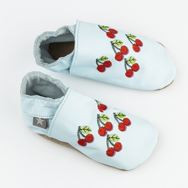 英国原产Starchild牛皮童鞋婴幼儿学步鞋软底鞋  小樱桃 嫩蓝 L