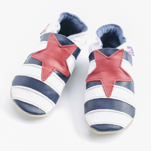 英国原产Starchild牛皮童鞋婴幼儿学步鞋软底鞋   红小星 海军蓝 S