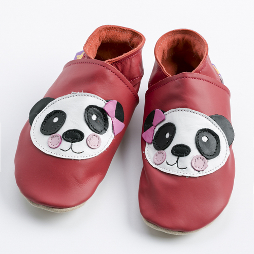 英国原产Starchild牛皮童鞋婴幼儿学步鞋软底鞋  熊猫 正红 S