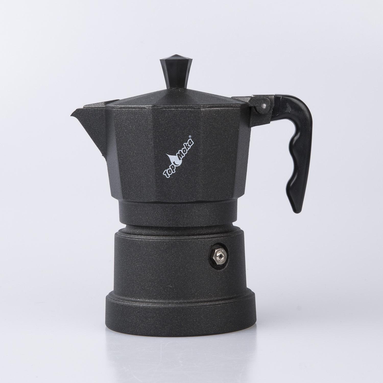 意大利原产Top Moka家用摩卡壶咖啡壶黑色底座3杯版
