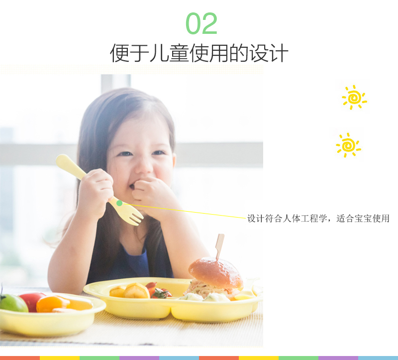 韩国原产vegetable baby儿童餐具儿童勺子儿童叉子 黄色