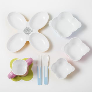 韩国原产deeuno健康儿童餐具套装宝宝餐具套装混色八件套
