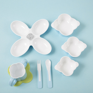 韩国原产deeuno健康儿童餐具套装宝宝餐具套装单色八件套