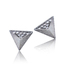 韩国原产MORAN YI_F金字塔形女士耳钉耳环 银白色