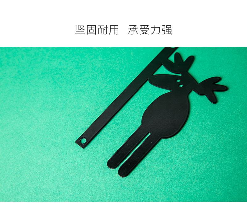瑞典原产pluto Produkter金属墙上挂钩创意挂衣钩挂衣架 驼鹿 黑色