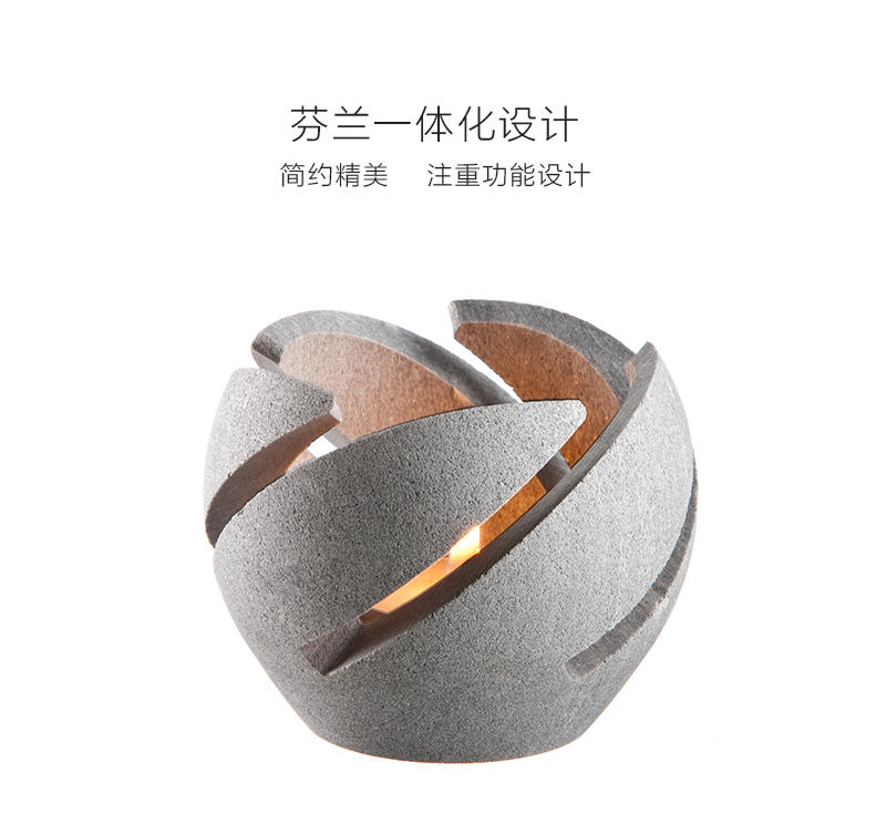 芬兰原产HUKKA滑石摆件装饰烛台 TULIKUKKA 灰蓝