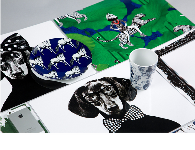 瑞典原产STUDIO LISA BENGTSSON 塑料餐垫桌垫隔热垫 贝蒂 黑白