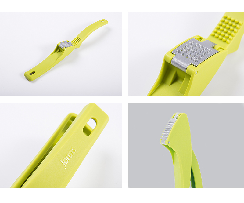 瑞典原产Linden塑料镀锌手动压蒜捣蒜蒜泥器 绿色