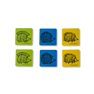 瑞典原产Optodesign 手工桦木茶杯垫隔热垫 6只装小刺猬