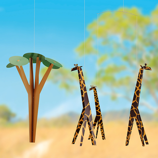丹麦原产Flensted mobiles 手工房间装饰无声吊饰挂饰 长颈鹿