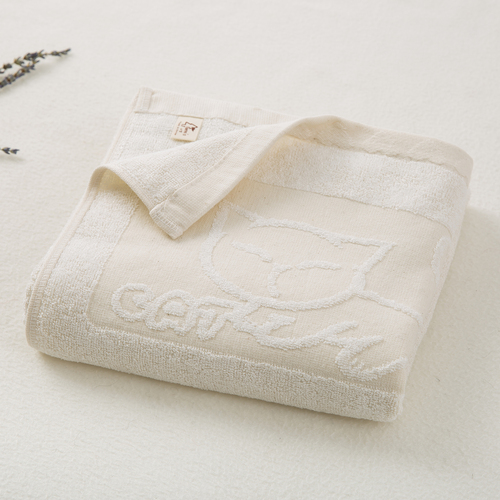 韩国原产namo's木质纤维方浴巾毛巾猫咪
