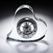 意大利原产Ranoldi水晶摆件 爱心时钟 客厅水晶台钟 钟表摆件