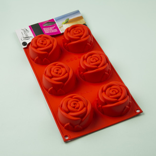 意大利原产Gamme gourmet 迷你玫瑰花甜点6连硅胶模