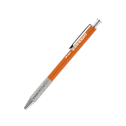 日本原产INFIEIGHT创意金属拉花木质圆珠笔中性笔短款 橙色