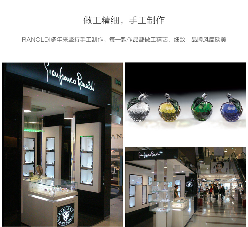意大利原产Ranoldi水晶摆件 三头水晶烛台 工艺烛台水晶礼品 透明