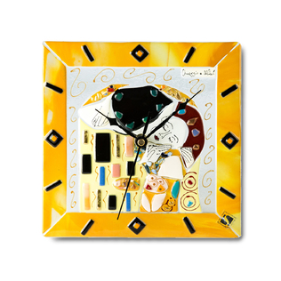 意大利原产Sebino Arte玻璃时钟钟表座钟克里姆特《吻》