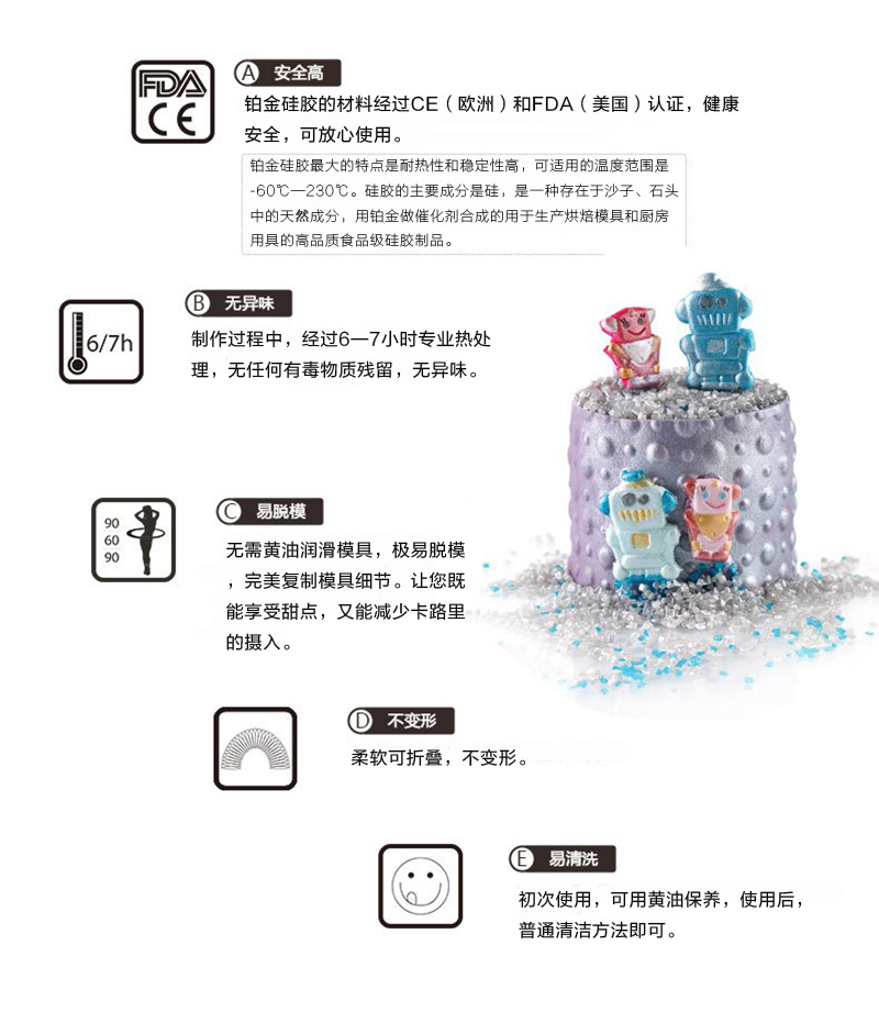 意大利原产Gamme gourmet 杯子蛋糕硅胶模具6件装 大红