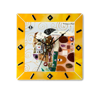 意大利原产Sebino Arte艺术玻璃时钟座钟克林姆《满足》