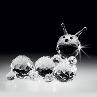 意大利原产Ranoldi水晶摆件 毛毛虫造型水晶 家居工艺品摆件