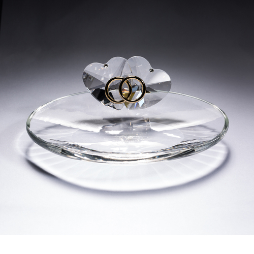 意大利原产Ranoldi水晶摆件 永结同心首饰托 水晶礼品摆件 透明