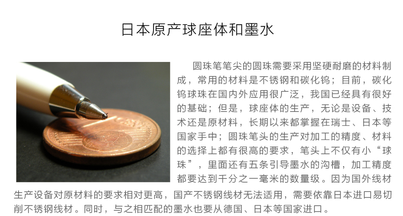 日本原产INFIEIGHT创意金属拉花木质圆珠笔中性笔短款 白色