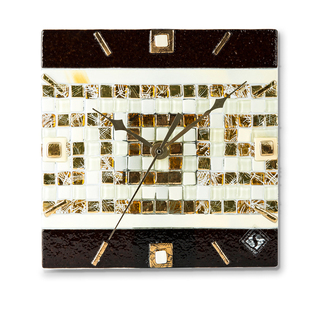 意大利原产Sebino Arte希腊回纹饰艺术玻璃时钟钟表座钟