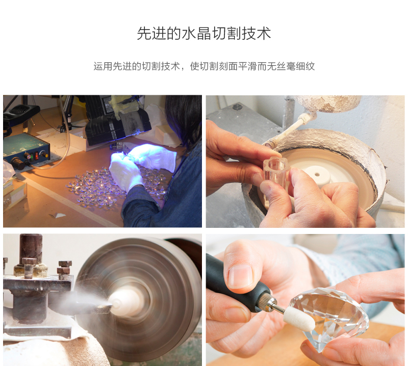 意大利原产Ranoldi水晶钻石造型时钟静音钟表家居摆件送礼 透明