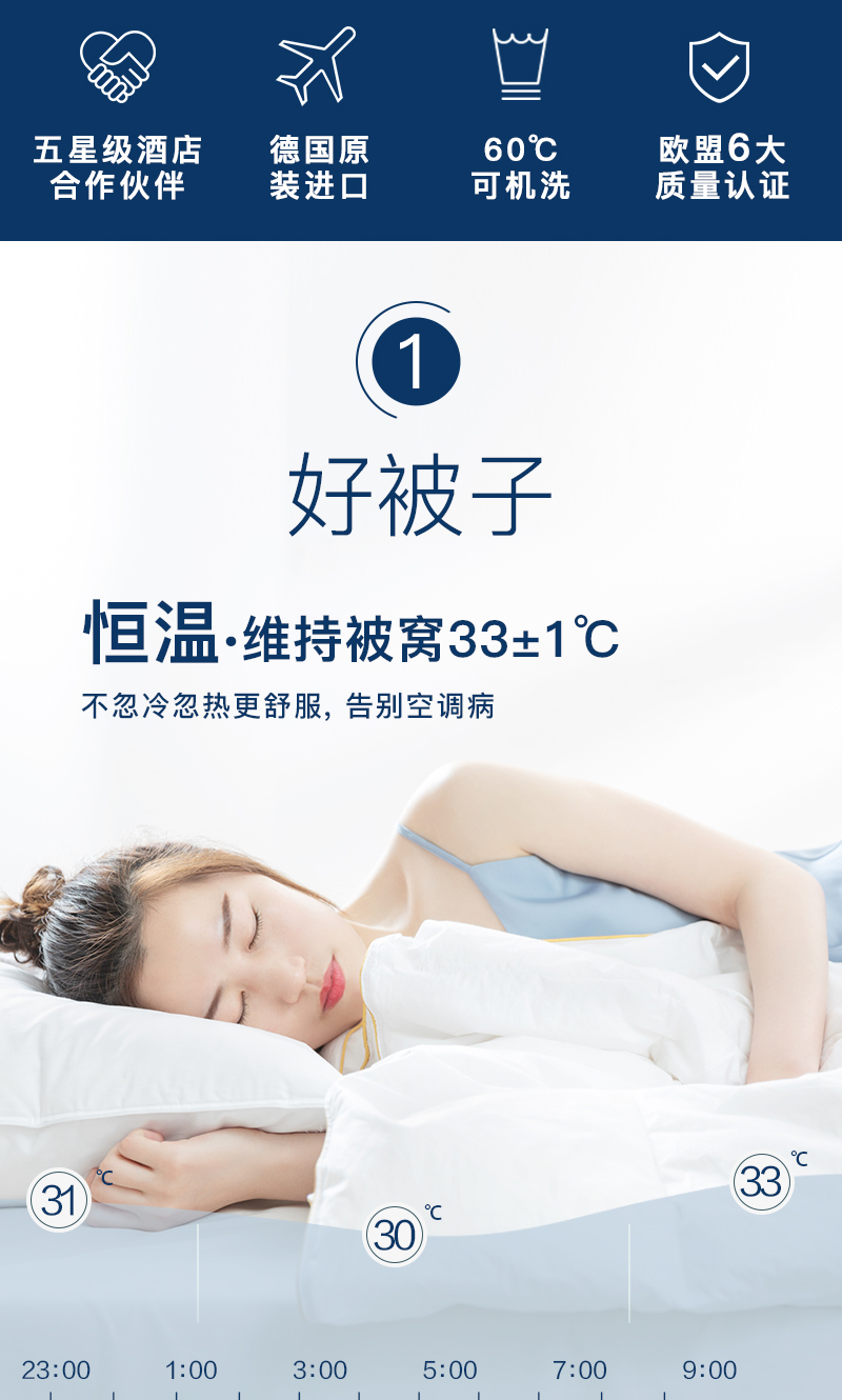 德国原产OBB Royal Bed德国90%鹅绒夏被空调被 Immensee茵梦 白色 150*200cm(适用于1.2m的床)