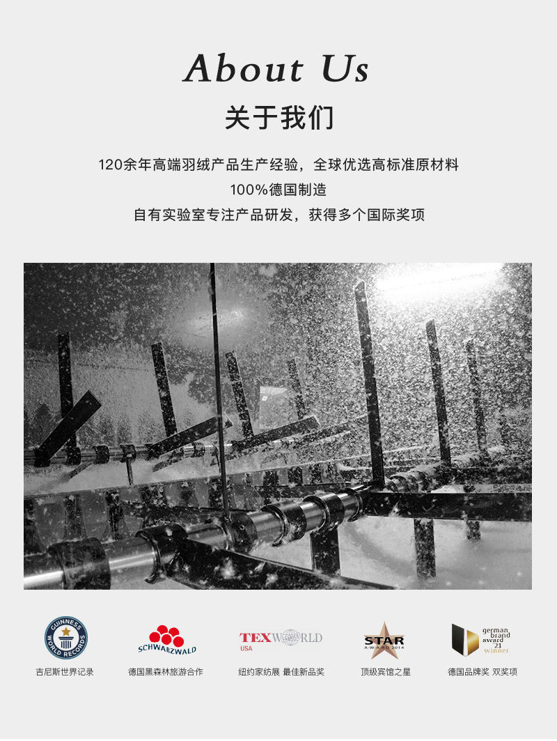 德国原产OBB Royal bed西伯利亚鹅绒枕复合羽绒枕凉感四季枕 白色 50*70cm