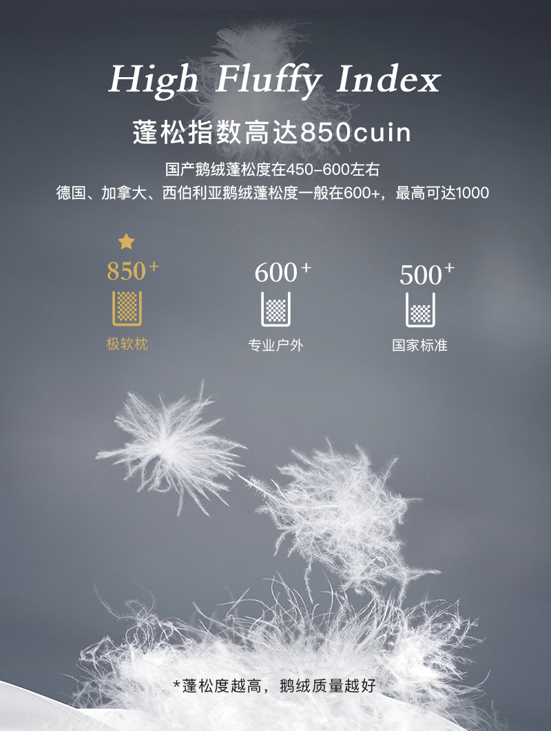德国原产OBB Royal bed西伯利亚鹅绒枕复合羽绒枕凉感四季枕 白色 50*70cm