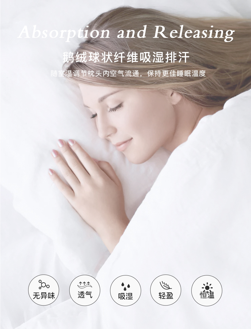 德国原产OBB Royal bed850蓬95%西伯利亚全鹅绒枕INN极软枕 白色 M