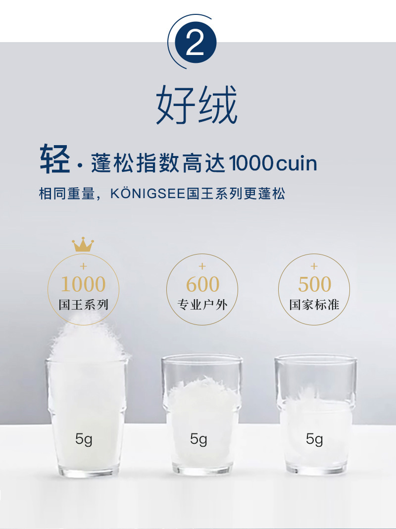 德国原产OBB Royal Bed西伯利亚95%雪鹅绒被 国王冬被 白色 220*240cm（适用于1.8m的床）