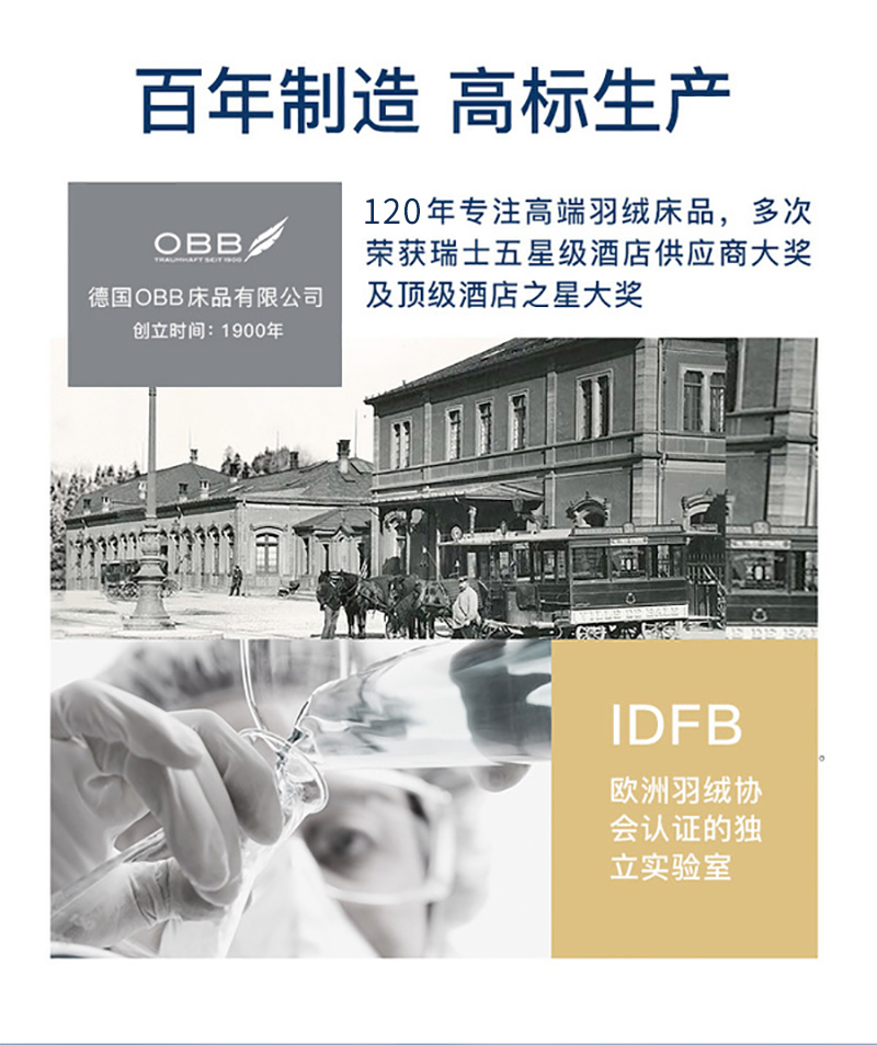 德国原产OBB Royal Bed西伯利亚95%雪鹅绒被 国王冬被 白色 220*240cm（适用于1.8m的床）