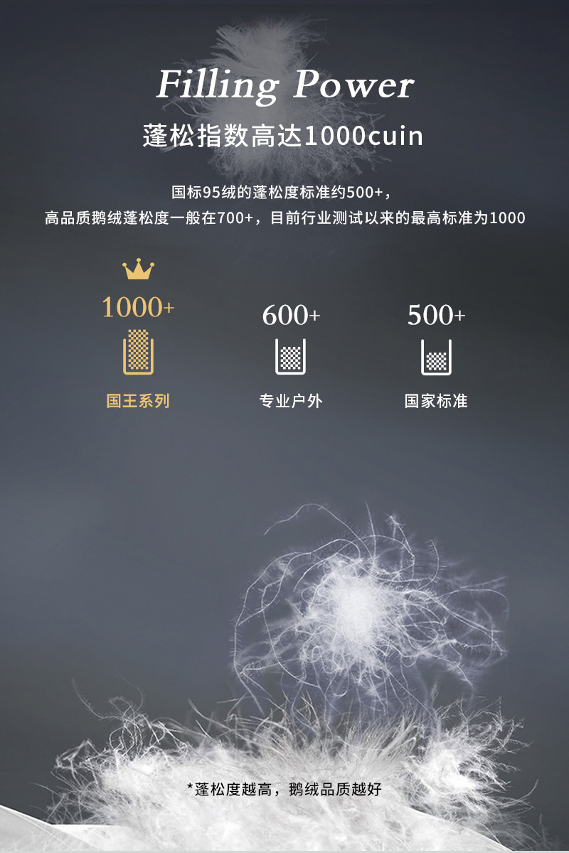 德国原产OBB Royal Bed 1000蓬西伯利亚95%鹅绒被 国王春秋被 白色 150*200cm（适用于1.2m的床）