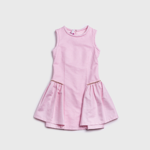 意大利原产 VALMAX  公主风 无袖收腰拼接连衣裙 粉色 2XL-12岁