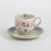 日本原产虚空藏窑小花唐草系列手工咖啡杯(带碟)