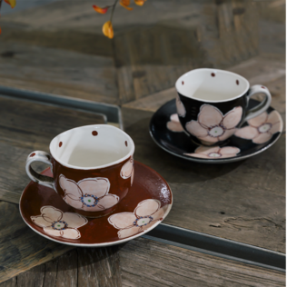 日本原产虚空藏窑浪漫樱花系列手工咖啡杯(带碟)