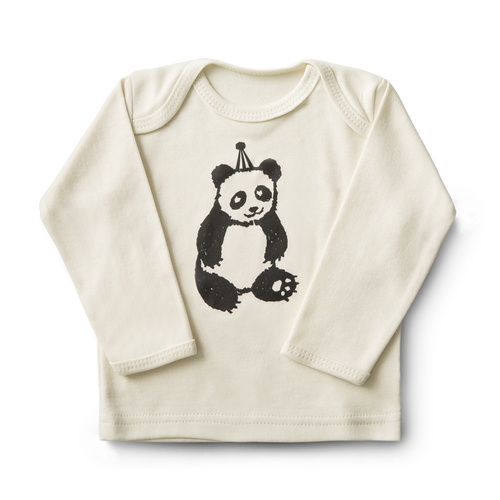 英国原产Petra Boase婴幼儿T恤宝宝棉T恤0-6月熊猫 白色