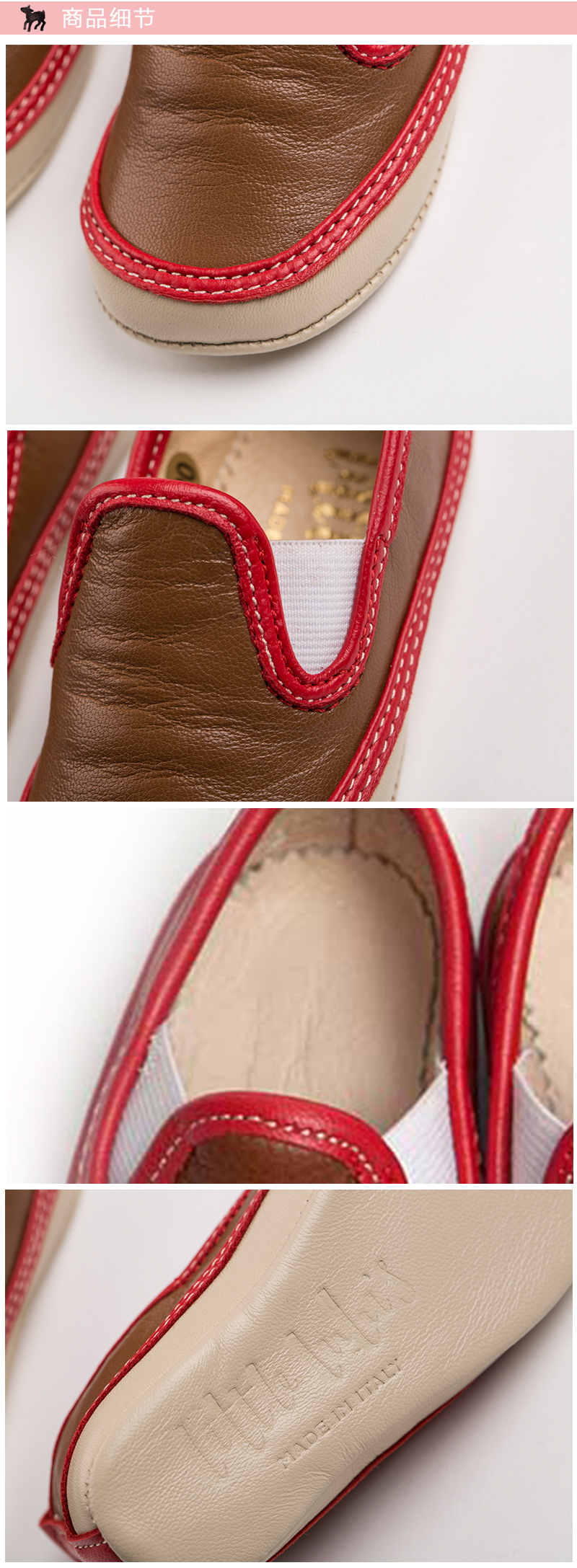 英国原产little lulus德克斯特纳帕皮革婴幼儿休闲鞋童鞋 黄褐色 6-12m