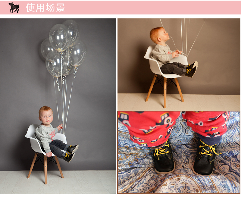 英国原产little lulus奥斯卡纳帕皮革婴幼儿靴子宝宝靴子 黑色 6-12m