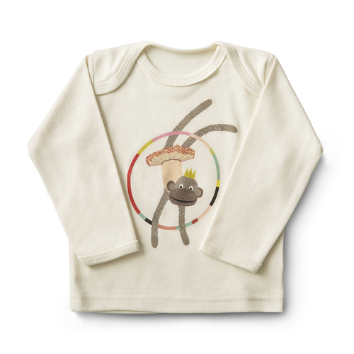 英国原产Petra Boase儿童T恤宝宝棉T恤0-6月跳圈猴子 白色
