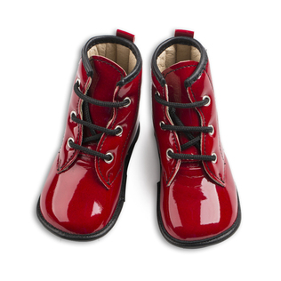 英国原产little lulus卢比漆面皮革婴幼儿靴子宝宝靴子