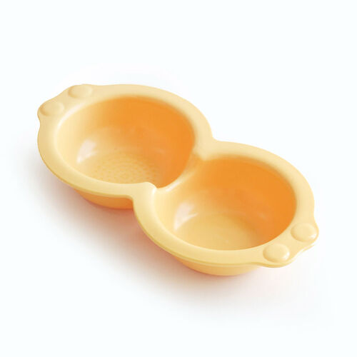 韩国原产uinlui甘蔗儿童餐具宝宝碗炫彩双格碗200ml 黄色