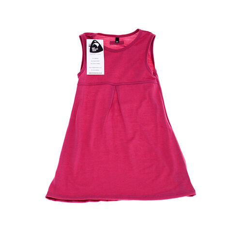 新西兰原产Mini Merino美利奴羊毛儿童连衣裙裙子长裙 玫红 L（8岁-12岁）