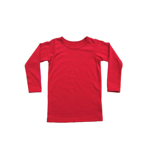 新西兰原产Mini Merino美利奴羊毛长袖儿童羊毛衫长衣 大红 S（1-2岁）