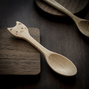 日本原产wakacho若兆传统漆器桦木餐勺调羹猫