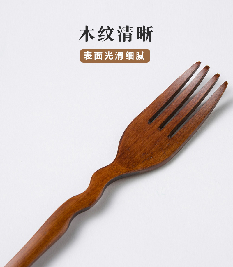 日本原产wakacho若兆传统漆器荷木餐叉 褐色