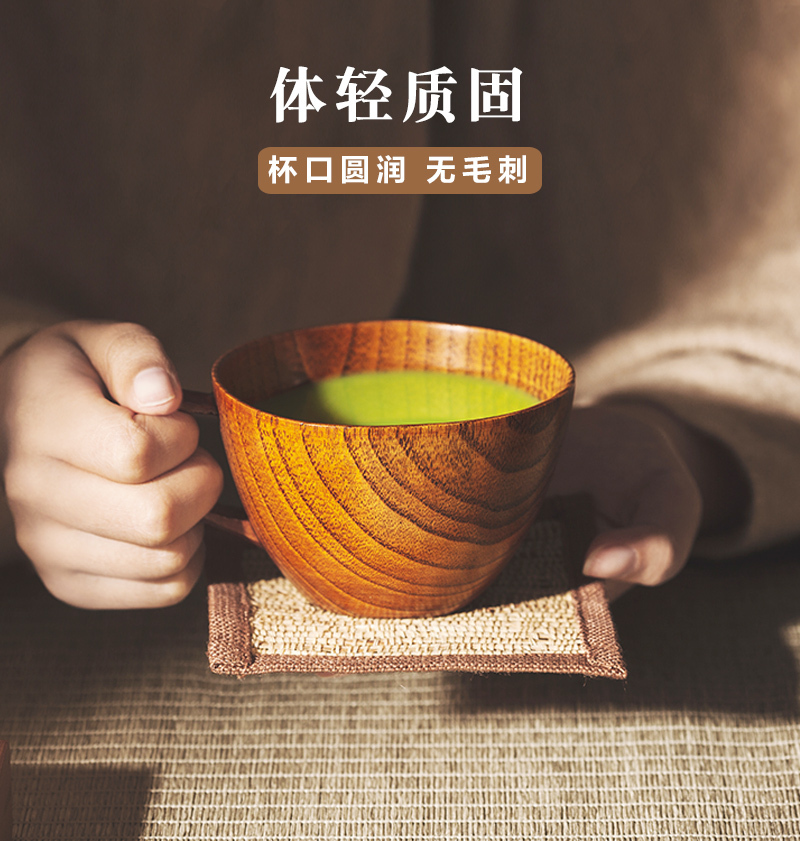 日本原产wakacho若兆传统漆器栗木咖啡杯马克杯茶杯 浅褐色