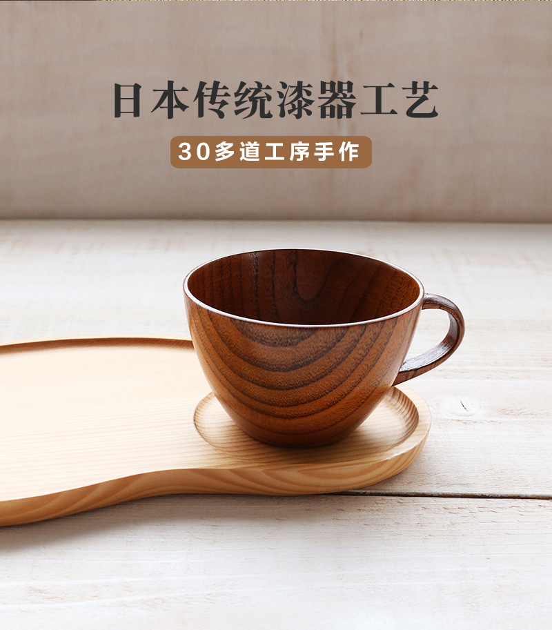 日本原产wakacho若兆传统漆器栗木咖啡杯马克杯茶杯 浅褐色